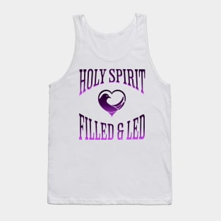 Holy Spirit Filled & Led - Purple-Black Image, Unisex Christian Cotton T-Shirt, Stylish Imagery, Trendy Spiritual Shirt, Christian Apparel, Comy, Soft Tank Top